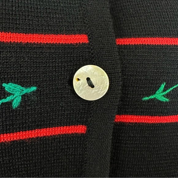 Alix International 60s Wool VTG Italian Floral Cardigan - Picture 12 of 14